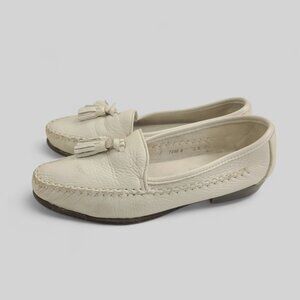 Cole Haan | 5.5 | Leather Ivory Tassel Loafer Slip On Women Shoe Flat